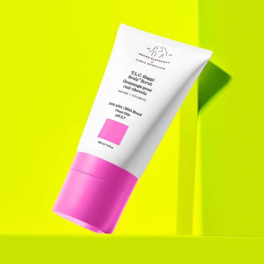 Full Sz Drunk Elephant TLC Happi Scalp Scrub Refine Volumizer 10% AHA BHA